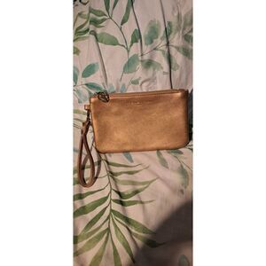 Adrienne Vittadini Rose Gold Metallic Wristlet